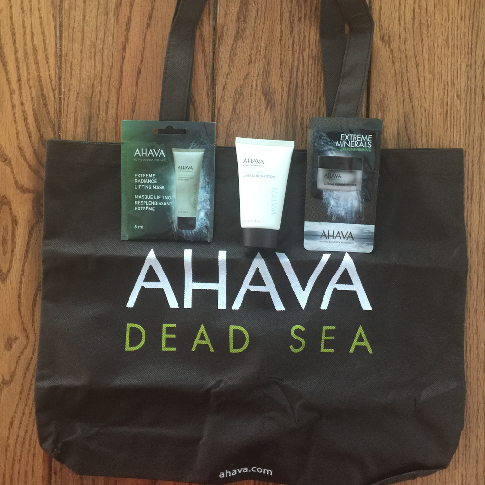 NEW! AHAVA TOTE & SAMPLES